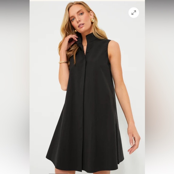 Tuckernuck Charlie Sleeveless Black Button-Front Mini Dress Stand Collar Size XS - Picture 1 of 11